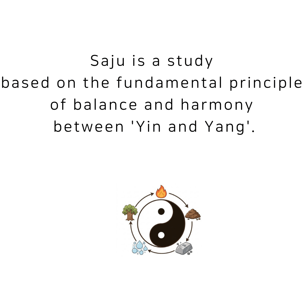 Saju is a study based on the fundamental principle of balance and harmony between yin and yang.