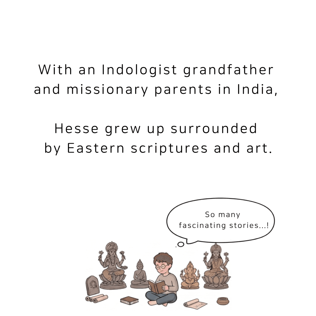 With an Indologist grandfather and missionary parents in India, Hesse grew up surrounded by Eastern scriptures and art.